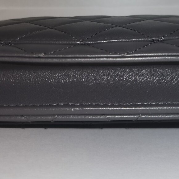 Chanel Caviar Quilted Boy Wallet On Chain WOC Grey - Picture 3 of 11